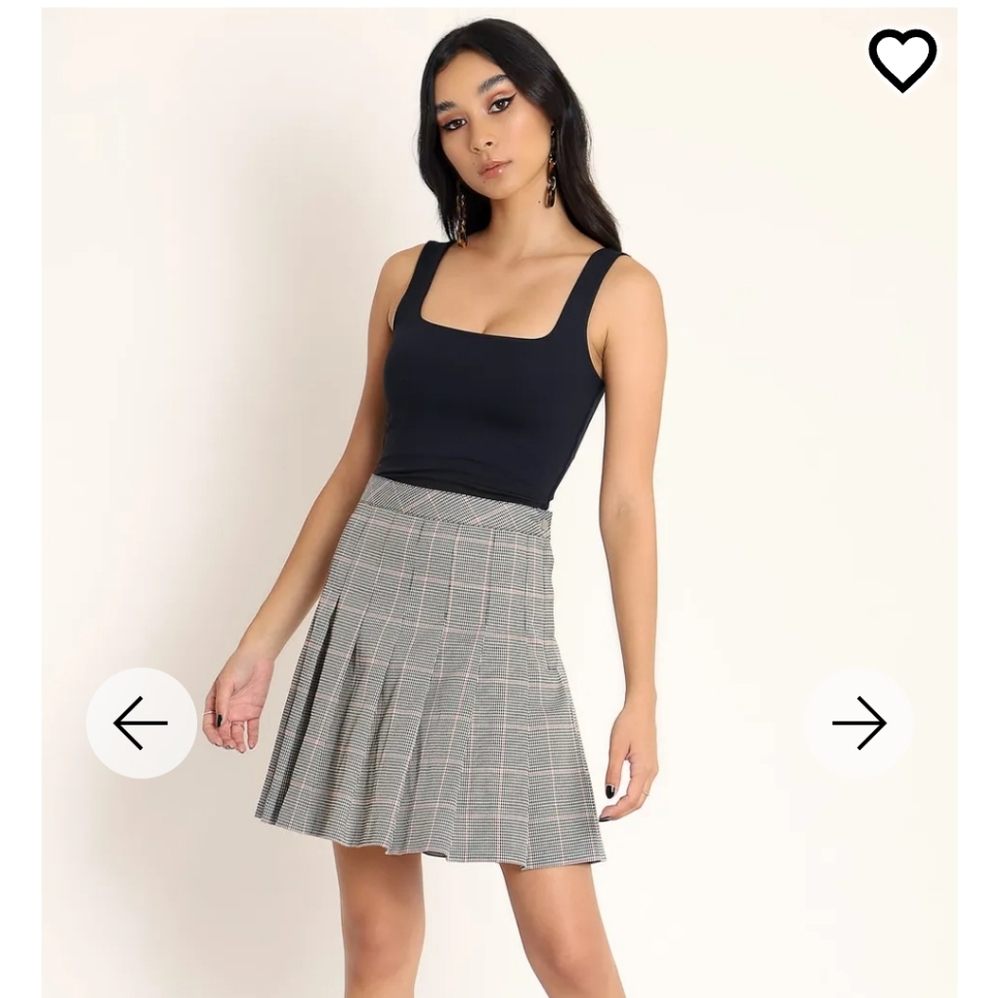 NWT Plaid Black High School Skirt